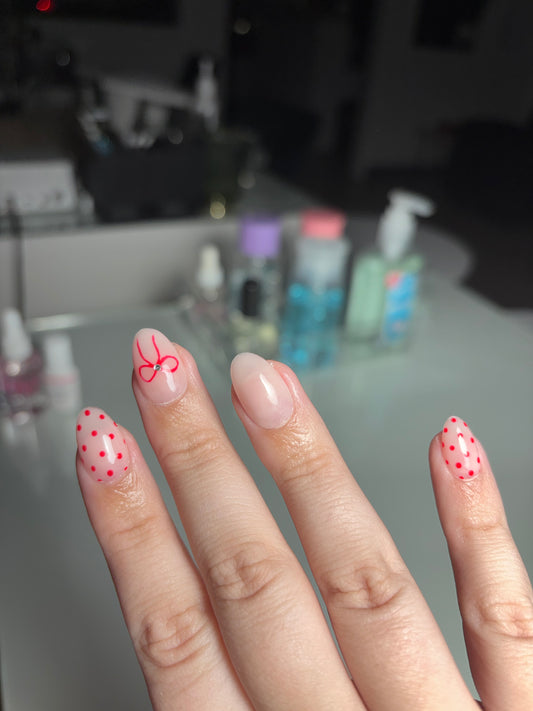 Red Polka Dot Press-On Nails
