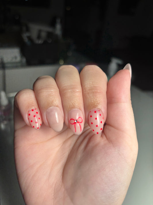 Red Polka Dot Press-On Nails