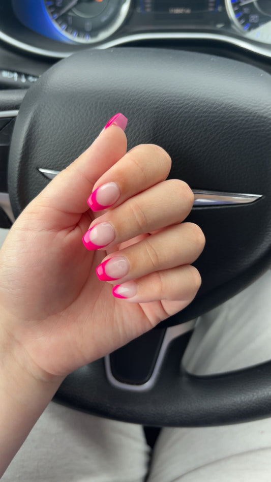 Pink French Tip Press-Ons