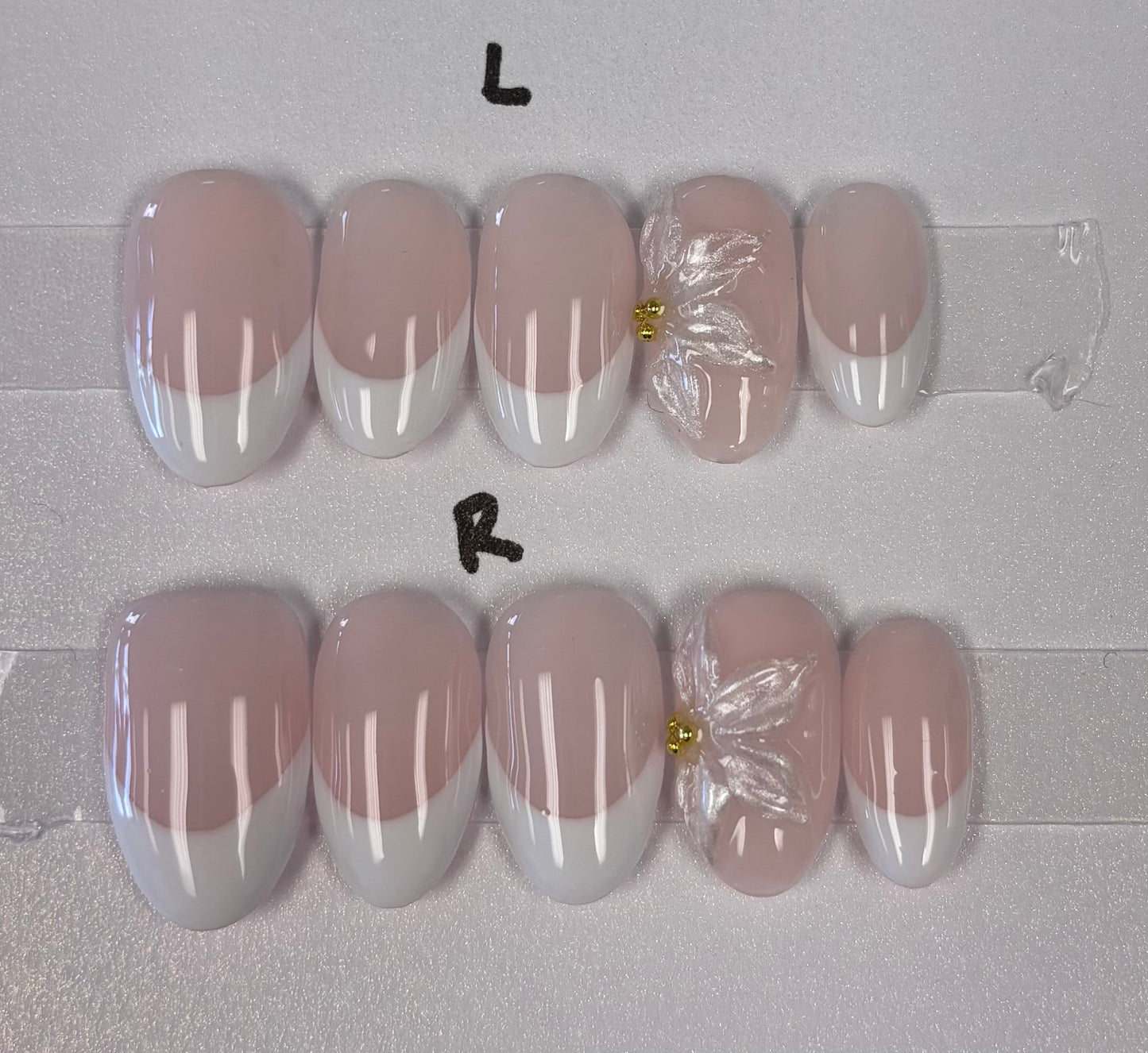 Pearl Blossom French Press-On Nails