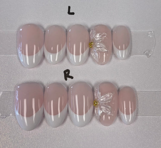 Pearl Blossom French Press-On Nails