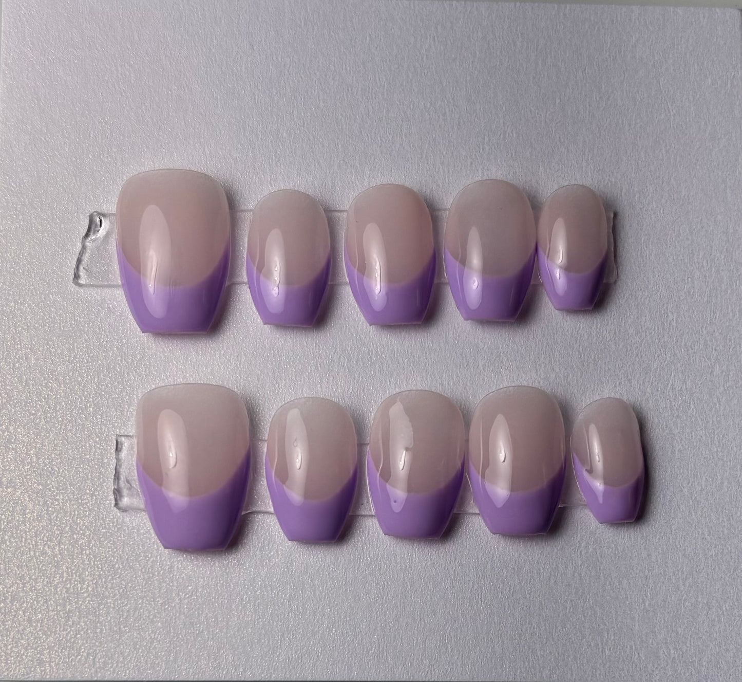 Purple French Tip Press-on Nails